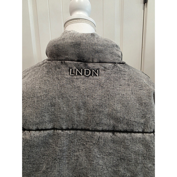LNDN Denim Puffer Washed Black Size S NWT - Picture 8 of 9